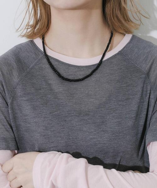 SMELLY（スメリー）の「ステンレスブラックビーズネックレス（ネックレス・レディース・ブラック・-）」の2枚目の写真