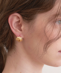 cross 3 ring one touch earrings (E045_gold)