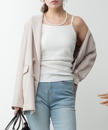 M-4L カップ付き コットンフライス キャミソール 夏服
