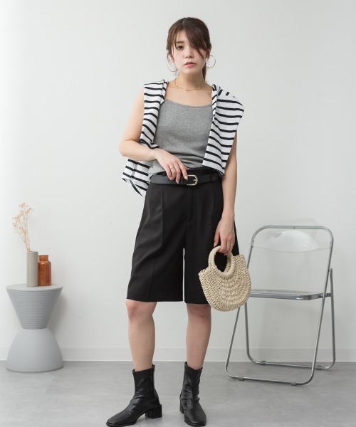 aity（アイティ）の「M-4L カップ付き コットンフライス キャミソール 夏服（キャミソール・レディース・オフホワイト/ネイビー/杢グレー/チャコールグレー/カーキ/グレイッシュベージュ/ブラック・3L/LL/4L/L/M）」の9枚目の写真