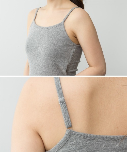 aity（アイティ）の「M-4L カップ付き コットンフライス キャミソール 夏服（キャミソール・レディース・オフホワイト/ネイビー/杢グレー/チャコールグレー/カーキ/グレイッシュベージュ/ブラック・3L/LL/4L/L/M）」の15枚目の写真