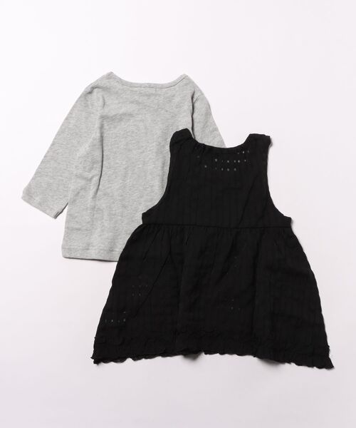 HAKKA KIDS（ハッカキッズ）の「チェックジャカードチュニックTシャツセット（Tシャツ/カットソー・キッズ・ピンク/ブラック/サックスブルー・110cm/120cm/130cm/100cm）」の4枚目の写真