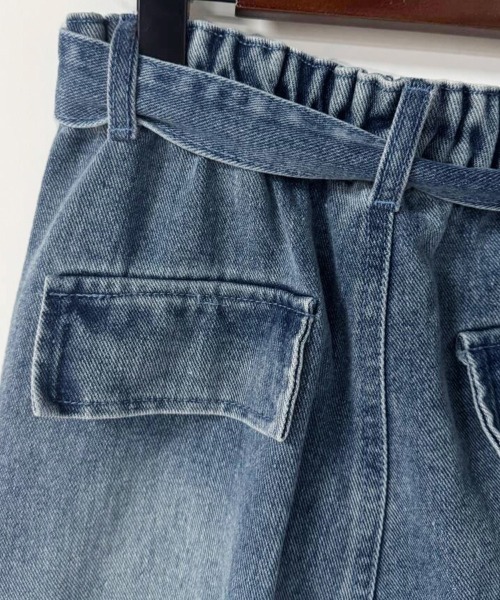 ONEP STAR（ワンピスター）の「ワイドカーゴデニムパンツ（デニムパンツ・レディース・ブルー/ブラック・X-LARGE/LARGE/MEDIUM/SMALL）」の16枚目の写真