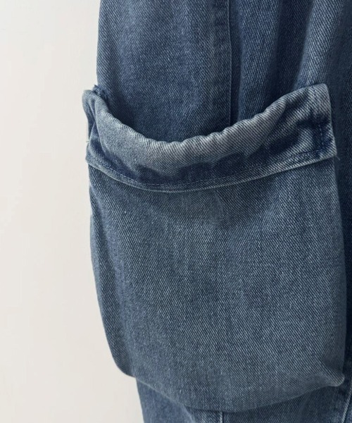ONEP STAR（ワンピスター）の「ワイドカーゴデニムパンツ（デニムパンツ・レディース・ブルー/ブラック・X-LARGE/LARGE/MEDIUM/SMALL）」の17枚目の写真