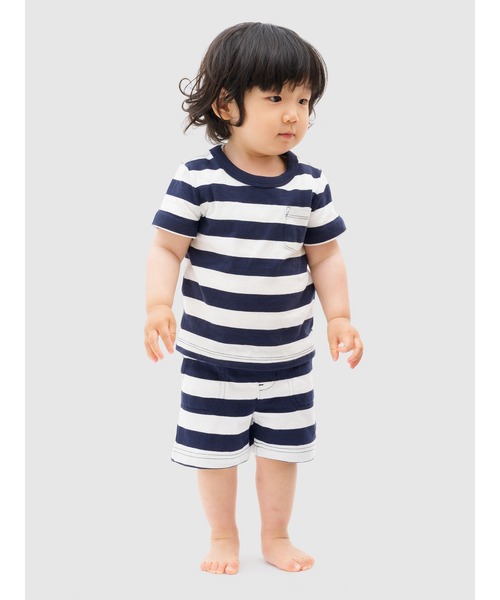 GAP(ギャップ)の「ブラナン フェイバリット ストライプ プルオンショートパンツ (幼児・ベビー)(その他パンツ・キッズ・ネイビー・110cm/105cm/100cm/95cm/90cm/80cm/70cm)」の1枚目の写真