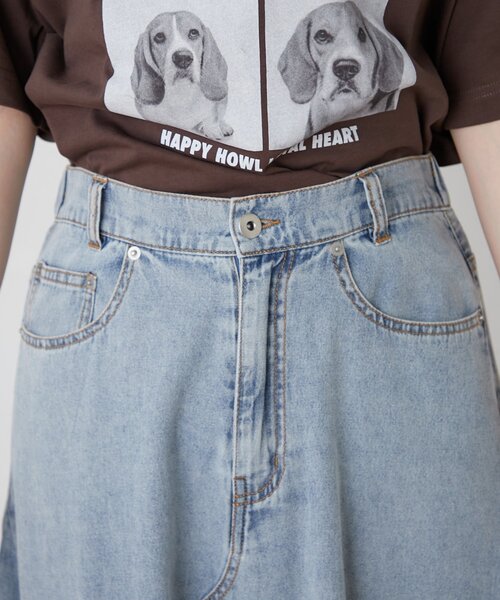 CIAOPANIC TYPY(チャオパニックティピー)の「【大人見え/軽量】リメイク風柔らかデニムロングフレアスカート(スカート・レディース・サックスブルー/ブルー・MEDIUM/SMALL)」の16枚目の写真