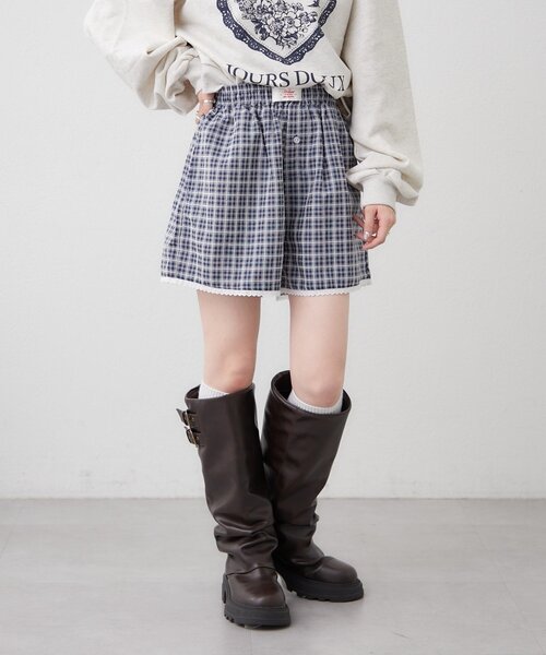 w closet（ダブルクローゼット）の「パジャマショートパンツ（その他パンツ・レディース・ネイビー/レッド・FREE）」の2枚目の写真