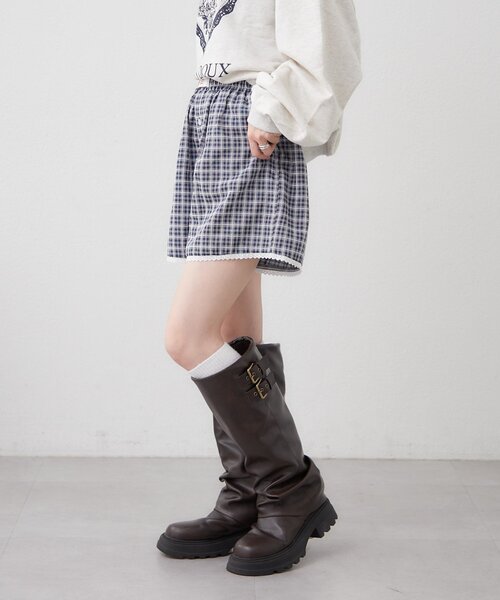 w closet（ダブルクローゼット）の「パジャマショートパンツ（その他パンツ・レディース・ネイビー/レッド・FREE）」の4枚目の写真