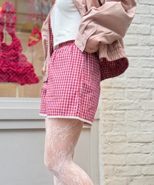 w closet（ダブルクローゼット）の「パジャマショートパンツ（その他パンツ・レディース・ネイビー/レッド・FREE）」の16枚目の写真