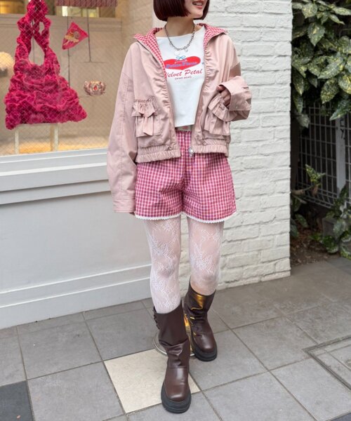 w closet（ダブルクローゼット）の「パジャマショートパンツ（その他パンツ・レディース・ネイビー/レッド・FREE）」の18枚目の写真