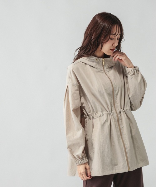 GLOBAL WORK(グローバルワーク)の「エアかる撥水マウンテンパーカー/601298(パーカー・レディース・グレイッシュベージュ/ベージュ/ブラウン・LARGE/MEDIUM)」の3枚目の写真