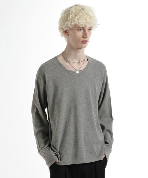 HARE（ハレ）の「ユルネックニットプルオーバー(HARE)（Tシャツ/カットソー・メンズ・ブラック/グレー/ブルー・FREE）」の2枚目の写真