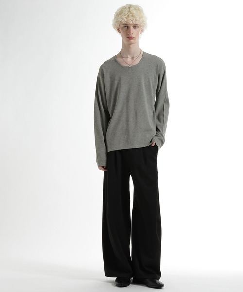 HARE（ハレ）の「ユルネックニットプルオーバー(HARE)（Tシャツ/カットソー・メンズ・ブラック/グレー/ブルー・FREE）」の6枚目の写真