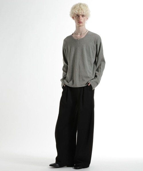 HARE（ハレ）の「ユルネックニットプルオーバー(HARE)（Tシャツ/カットソー・メンズ・ブラック/グレー/ブルー・FREE）」の7枚目の写真