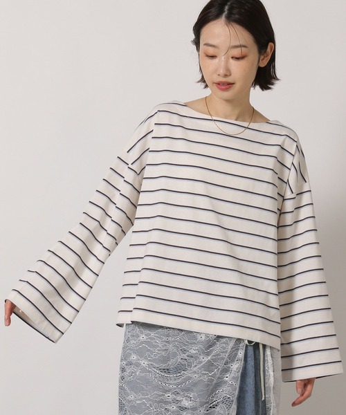 LAKOLE(ラコレ)の「アソートボーダー長袖 / 664807(Tシャツ/カットソー・レディース・グレー/ピンク/オフホワイト・FREE)」の5枚目の写真