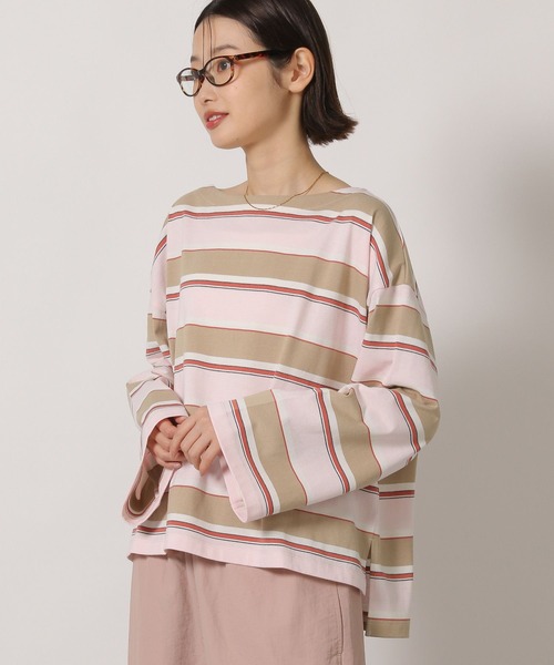 LAKOLE(ラコレ)の「アソートボーダー長袖 / 664807(Tシャツ/カットソー・レディース・グレー/ピンク/オフホワイト・FREE)」の8枚目の写真