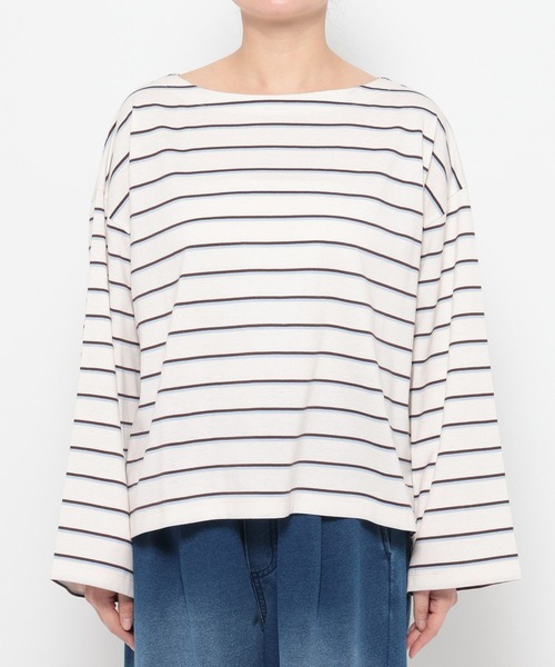 LAKOLE(ラコレ)の「アソートボーダー長袖 / 664807(Tシャツ/カットソー・レディース・グレー/ピンク/オフホワイト・FREE)」の9枚目の写真