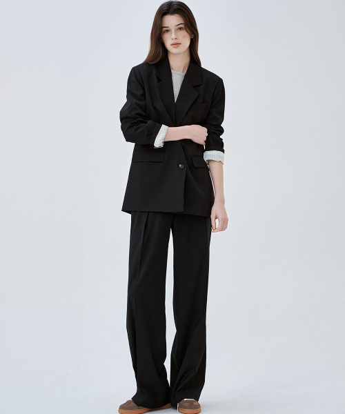 MALOUPE(マロップ)の「2172 ワンタックワイドパンツ (ブラック)(スラックス・レディース・その他・26/28/30)」の3枚目の写真