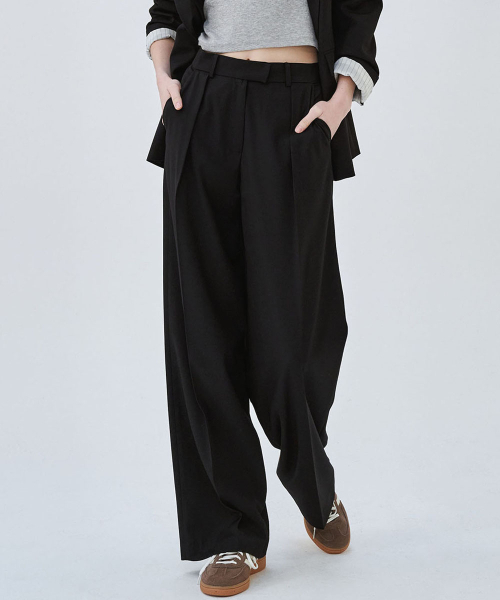 MALOUPE(マロップ)の「2172 ワンタックワイドパンツ (ブラック)(スラックス・レディース・その他・26/28/30)」の8枚目の写真