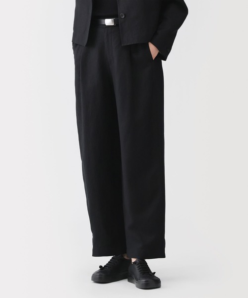 MUJI Labo(ムジラボ)の「〔MUJI Labo〕 婦人 リネンリヨセルタックワイドパンツ(その他パンツ・レディース・カーキ/ブラック・XL/L/M/S)」の3枚目の写真