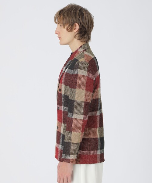 BLACK LABEL CRESTBRIDGE（ブラックレーベル・クレストブリッジ）の「【10th ANNIVERSARY】ツィーディークレストブリッジチェックニットジャケット（テーラードジャケット・メンズ・レッド系その他2・L/M）」の3枚目の写真