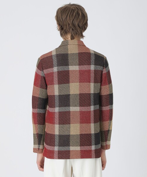 BLACK LABEL CRESTBRIDGE（ブラックレーベル・クレストブリッジ）の「【10th ANNIVERSARY】ツィーディークレストブリッジチェックニットジャケット（テーラードジャケット・メンズ・レッド系その他2・L/M）」の4枚目の写真