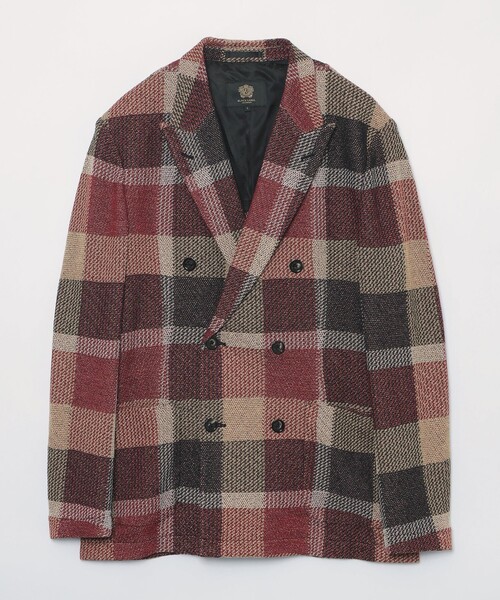 BLACK LABEL CRESTBRIDGE（ブラックレーベル・クレストブリッジ）の「【10th ANNIVERSARY】ツィーディークレストブリッジチェックニットジャケット（テーラードジャケット・メンズ・レッド系その他2・L/M）」の6枚目の写真