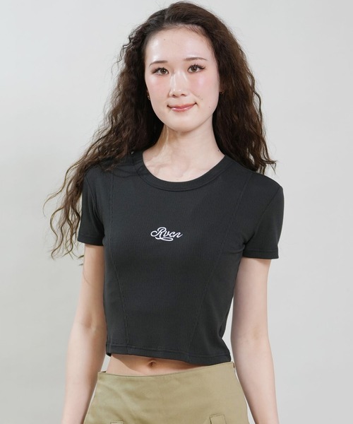 RVCA(ルーカ)の「RVCA/ルーカ レディース 半袖 Tシャツ BG043211(Tシャツ/カットソー・レディース・ブラック/ライトピンク/ホワイト・S/M)」の1枚目の写真