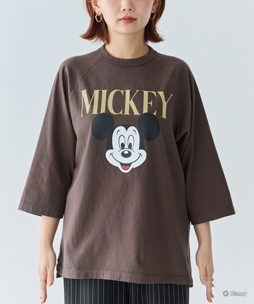 GOOD ROCK SPEED（グッドロックスピード）の「【GOOD ROCK SPEED】MICKEY ７分袖Tシャツ（Tシャツ/カットソー・レディース・ブラック/ブラウン・F）」の22枚目の写真