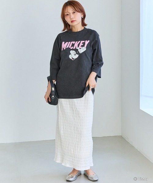 GOOD ROCK SPEED（グッドロックスピード）の「【GOOD ROCK SPEED】MICKEY ７分袖Tシャツ（Tシャツ/カットソー・レディース・ブラック/ブラウン・F）」の4枚目の写真