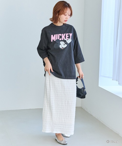 GOOD ROCK SPEED（グッドロックスピード）の「【GOOD ROCK SPEED】MICKEY ７分袖Tシャツ（Tシャツ/カットソー・レディース・ブラック/ブラウン・F）」の5枚目の写真