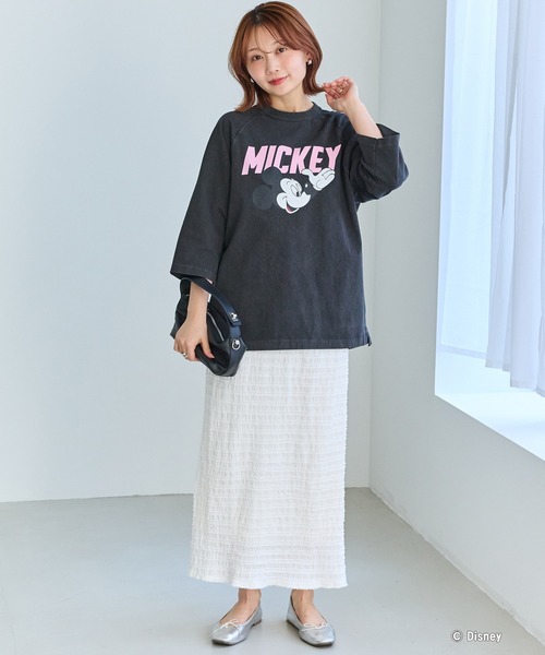 GOOD ROCK SPEED（グッドロックスピード）の「【GOOD ROCK SPEED】MICKEY ７分袖Tシャツ（Tシャツ/カットソー・レディース・ブラック/ブラウン・F）」の6枚目の写真