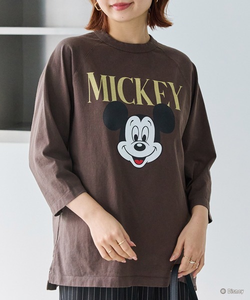 GOOD ROCK SPEED（グッドロックスピード）の「【GOOD ROCK SPEED】MICKEY ７分袖Tシャツ（Tシャツ/カットソー・レディース・ブラック/ブラウン・F）」の10枚目の写真