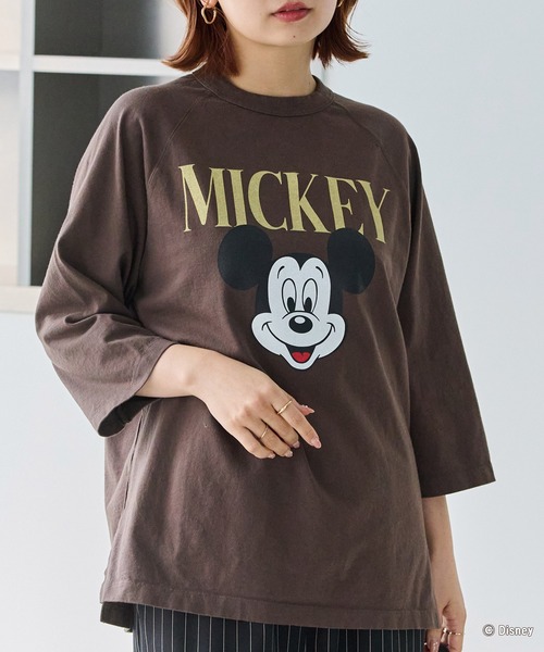 GOOD ROCK SPEED（グッドロックスピード）の「【GOOD ROCK SPEED】MICKEY ７分袖Tシャツ（Tシャツ/カットソー・レディース・ブラック/ブラウン・F）」の11枚目の写真