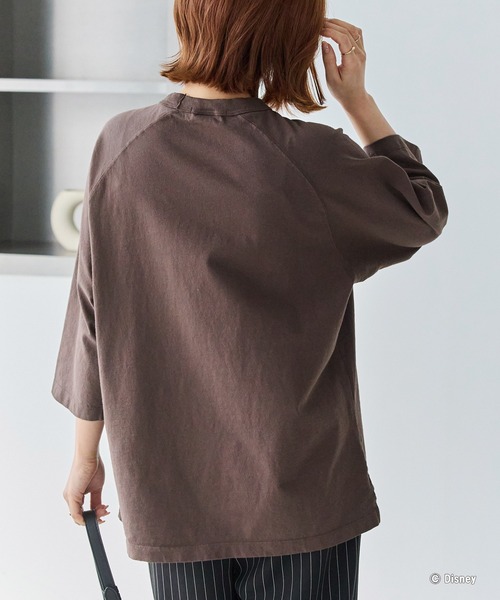 GOOD ROCK SPEED（グッドロックスピード）の「【GOOD ROCK SPEED】MICKEY ７分袖Tシャツ（Tシャツ/カットソー・レディース・ブラック/ブラウン・F）」の13枚目の写真