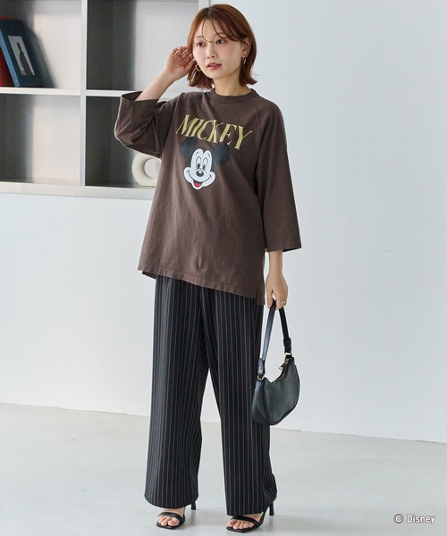 GOOD ROCK SPEED（グッドロックスピード）の「【GOOD ROCK SPEED】MICKEY ７分袖Tシャツ（Tシャツ/カットソー・レディース・ブラック/ブラウン・F）」の15枚目の写真