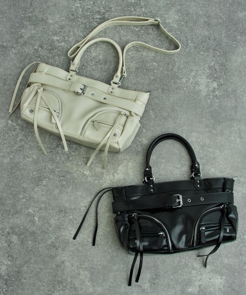 ANAP（アナップ）の「ベルト付き ポケットバッグ（ショルダーバッグ・レディース・ホワイト/ブラック・F）」の18枚目の写真