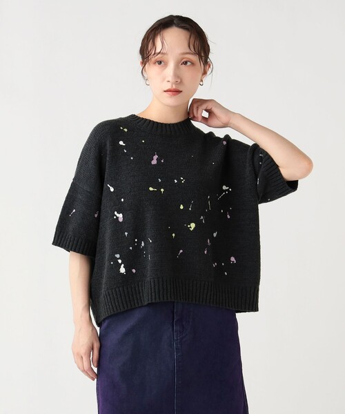 BEAMS ニット FRED PERRY×BEAMS 別注 フラッフィー クルーネックニット 