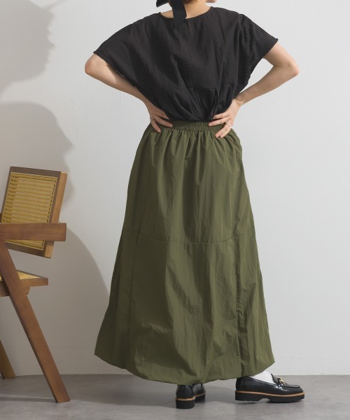 Fizz(フィズ)の「ナイロンワッシャーバルーンスカート(スカート・レディース・カーキ/チャコール/ブラック・M)」の18枚目の写真