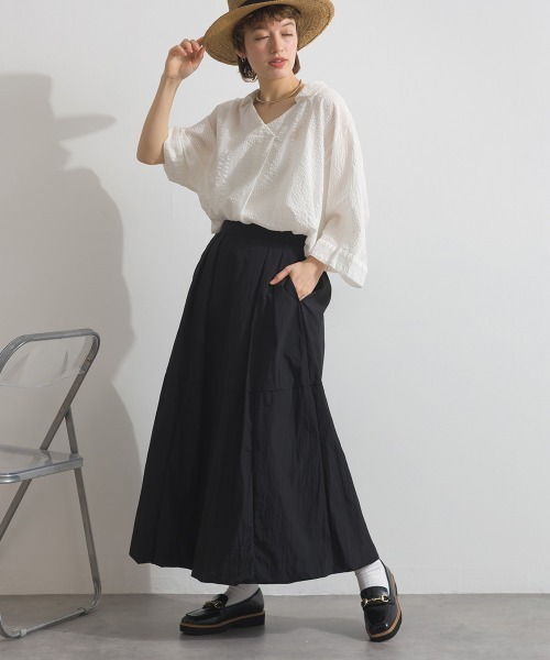 Fizz(フィズ)の「ナイロンワッシャーバルーンスカート(スカート・レディース・カーキ/チャコール/ブラック・M)」の14枚目の写真