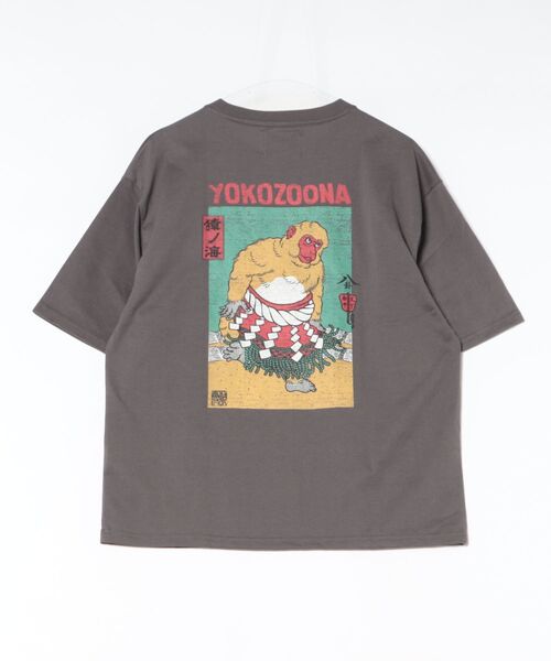 CORISCO（コリスコ）の「横綱アニマル柄TEE(M1)（Tシャツ/カットソー・メンズ・オートミール/グレー系1/ブラック系1/グレー系2/ホワイト系1/ブラック系2/キナリ・X-LARGE/MEDIUM/LARGE）」の8枚目の写真