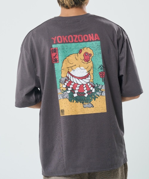 CORISCO（コリスコ）の「横綱アニマル柄TEE(M1)（Tシャツ/カットソー・メンズ・オートミール/グレー系1/ブラック系1/グレー系2/ホワイト系1/ブラック系2/キナリ・X-LARGE/MEDIUM/LARGE）」の6枚目の写真