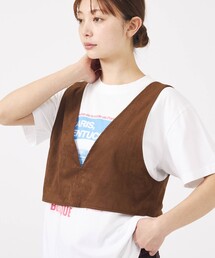 【Le Melange/ル・メランジュ】ECOスウェードビスチェ/フェイクレザー【WEB限定】