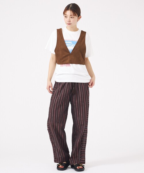 Rouge vif la cle（ルージュヴィフラクレ）の「【Le Melange/ル・メランジュ】ECOスウェードビスチェ/フェイクレザー【WEB限定】（ベスト・レディース・ブラウン・フリー）」の2枚目の写真