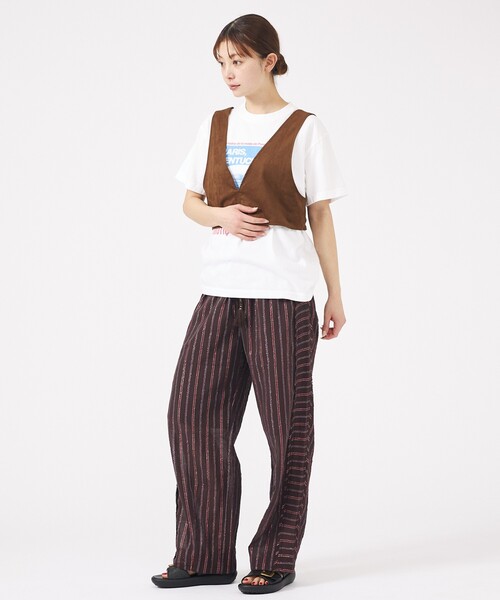 Rouge vif la cle（ルージュヴィフラクレ）の「【Le Melange/ル・メランジュ】ECOスウェードビスチェ/フェイクレザー【WEB限定】（ベスト・レディース・ブラウン・フリー）」の3枚目の写真