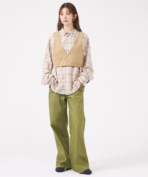 Rouge vif la cle（ルージュヴィフラクレ）の「【Le Melange/ル・メランジュ】ECOスウェードビスチェ/フェイクレザー【WEB限定】（ベスト・レディース・ブラウン・フリー）」の16枚目の写真