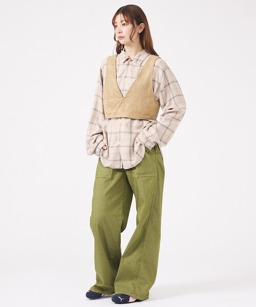Rouge vif la cle（ルージュヴィフラクレ）の「【Le Melange/ル・メランジュ】ECOスウェードビスチェ/フェイクレザー【WEB限定】（ベスト・レディース・ブラウン・フリー）」の17枚目の写真