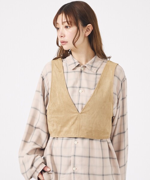 Rouge vif la cle（ルージュヴィフラクレ）の「【Le Melange/ル・メランジュ】ECOスウェードビスチェ/フェイクレザー【WEB限定】（ベスト・レディース・ブラウン・フリー）」の20枚目の写真