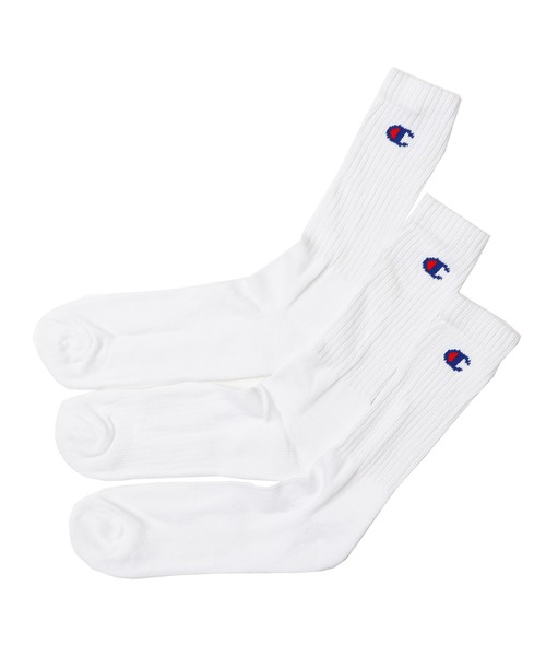 Champion（チャンピオン）の「【Champion/チャンピオン】メンズ 3足組 フルレングスソックス【ハーフパイル】（ソックス/靴下・メンズ・その他/ヘザーグレー/ブラック/ホワイト・MEDIUM/28/24/LARGE/26/SMALL/FREE）」の2枚目の写真