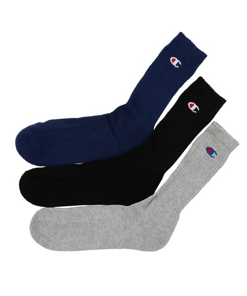 Champion（チャンピオン）の「【Champion/チャンピオン】メンズ 3足組 フルレングスソックス【ハーフパイル】（ソックス/靴下・メンズ・その他/ヘザーグレー/ブラック/ホワイト・MEDIUM/28/24/LARGE/26/SMALL/FREE）」の4枚目の写真